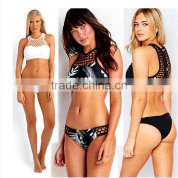 B40475A New design sexy hollowed gridding bikini sets two pieces swimwear