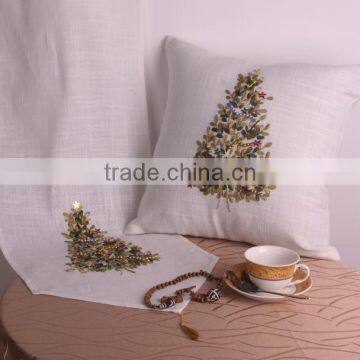 handmade beaded christmas decorative cushion cover