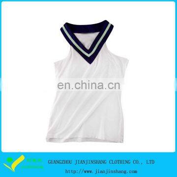 Customized Collar White Color Dri Fit Performance Running Tank Tops