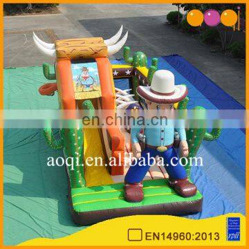 AOQI new design inflatable cowboy slide with free EN14960 certificate