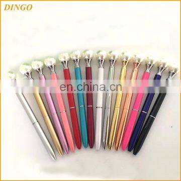 NEW Promotional White Pearl Crystal Pen Metal Ball Pen Goes with logo