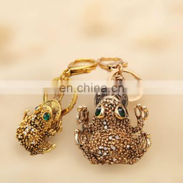 Fashion Crystal rhinestone beads mini toad keychain MCA-0312