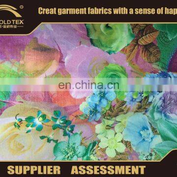 2016 Fashion Design Knit Stain Silk Digital Printed Fabric High Quality Stain Fabric