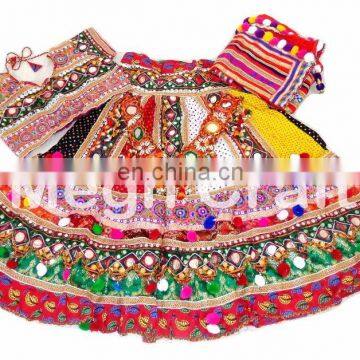 Indian Handmade Patchwork Gagra Choli- Indian embroidered Cotton Lehenga Choli- Ethnic rabari Work Chaniya Choli