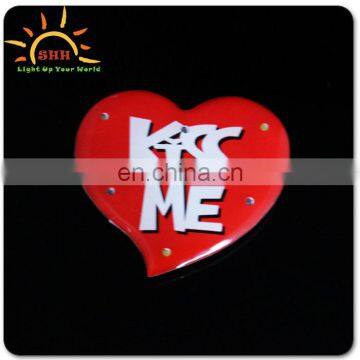 Customized LED Valentine's Day heart badges for Festival/Party Decoration/Gift