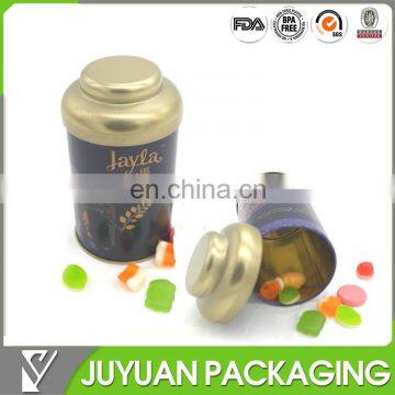 Custom Printed Round Tea Tin Can With Airtight Lid ,Aluminum Tea Jar