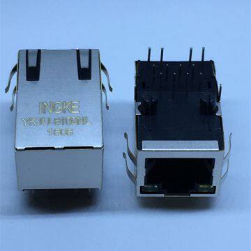 47F-1206YGD2NL YKJU-8109NL Through Hole 100 Base-TX Tab Up Magnetic RJ45 Modular Connectors