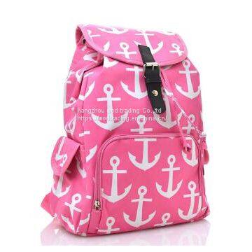 full printed pink soft backpack with high quality