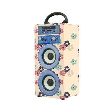 Christmas Gifts Promotion Party Speaker Outdoor Wooden 1000MAH Battery OEM/ODM With TF Card/AUX/FM Radio Stereo Music System photo-3
