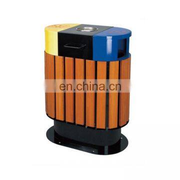 Outdoor wooden garbage waste bins, trash bins, dustbins