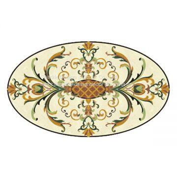 Manufacture Custom Made Hotel Lobby Flooring Design Natural Marble Waterjet Medallion Tiles photo-3