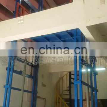 7LSJD Shandong SevenLift guide rail manual warehouse inground cover 1.5 ton cargo hydraulic lift