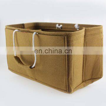 Yellow Color Hot Selling Cosmetic Handbag Purse Felt Make up Organizer Bag photo-2