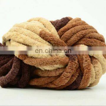 MIX COLOR Knit Vegan Yarn 100% Polyester Chenille Yarn Super Chunky Velvet Big Crochet Yarn photo-5