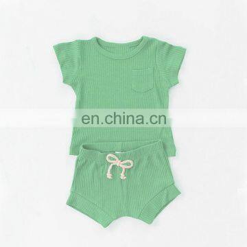 Short Sleeve Baby Sports Pajamas Suits Solid Color Short Pajamas Suits photo-4