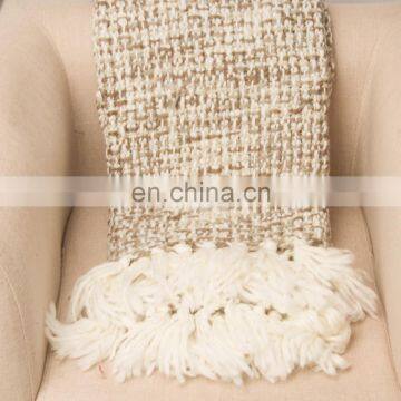 High Quality Stock Products Decorative 50*60'' Woven Throw Blanket With Tassels photo-5