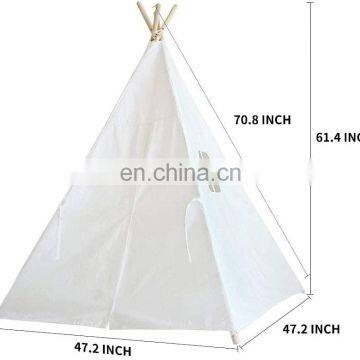 OEM Small Tree Stripe Canvas Play Teepee Tent for Kids 100% Cotton photo-5