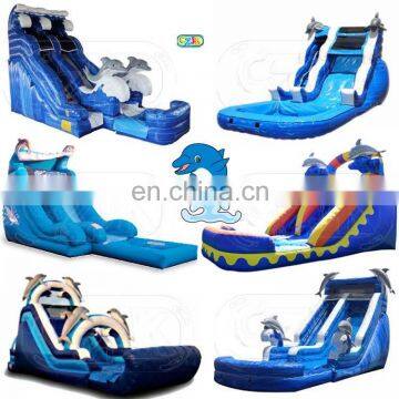 Dolphin Jumping Cartoon Inflatable Water Above Ground Bouncer Crazy Slide for Kids on Sale
