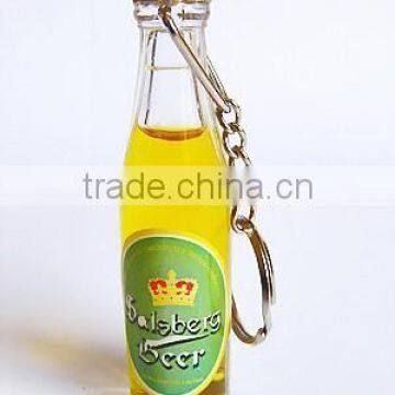 Low Price Acrylic Keychain, Bottle Shape Beer Opener Keyring