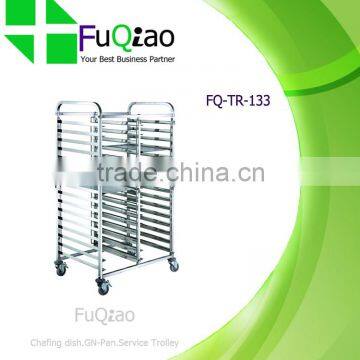 Bakery Helper Double Line Stainless Steel Kitchen Utensil Rack with Wheels                        
                                                Quality Choice