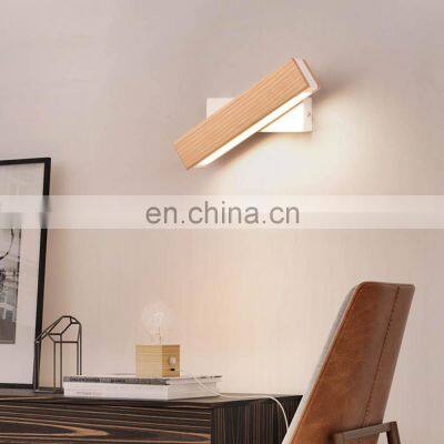 Hot Sell LED Wall Lamp Bedside Reading Room Wood Loft Night Light