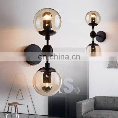 Creative Personality Double-headed Magic Bean Glass Wall Lamp for Decoration