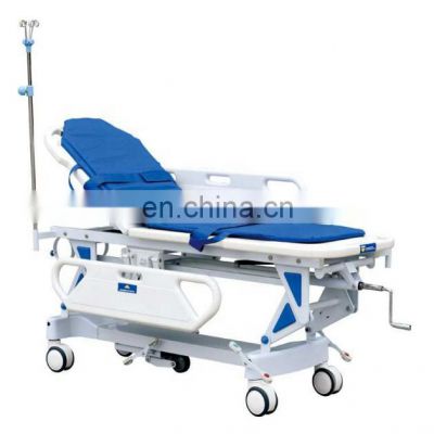 physical therapy equipments luxurious emergency patient stretcher with mattress and IV pole