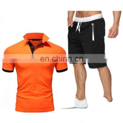 Factory wholesale custom summer new round neck short sleeve POLO t-shirt + casual sports shorts suit custom jogger S-3XL