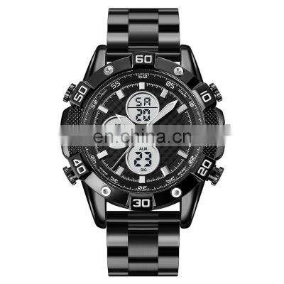 Luxury SKMEI 1838 Quartz Analog Digital Men Watch Business Relojes Hombre Stainless Steel Band Wristwatch