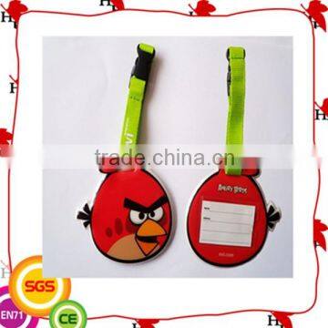 Novelty and Cute standard size pvc luggage tag for gift item