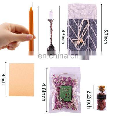 Natural Crystal Stone With Herbs Witchcraft Scented Candle DIY Scented Candle Making Accessories Kit Supplies Tools Set photo-5