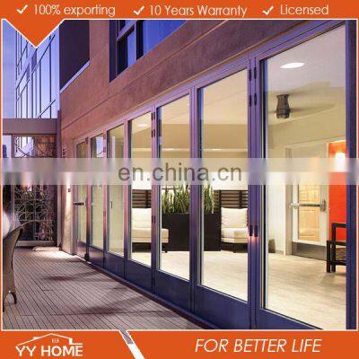 YY Standard Bi-folding Door With Double Glazed for Hotel or Apartment Use