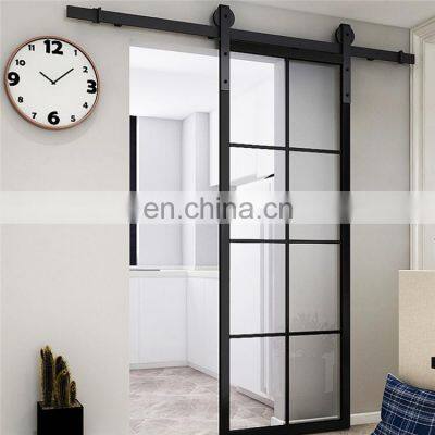 Practical Interior Frosted Glass Sliding Barn Door