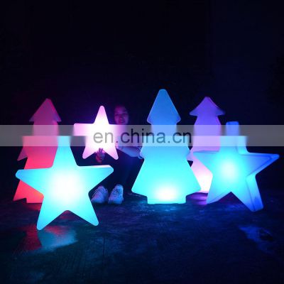 garden decorative Christmas tree /RGB color changing battery powered mini wireless led flood Christmas star tree light