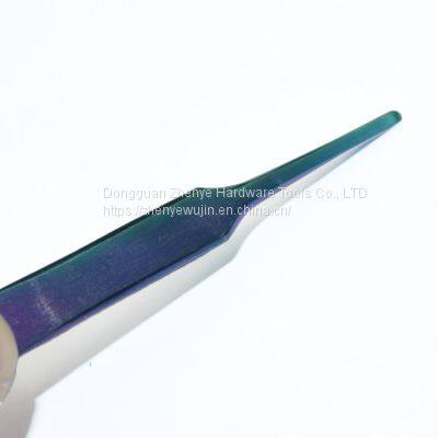 Colorful Flat Mouth Tweezers Anti-static Stainless Steel High-precision Clip Stamp Plucking Hair Phone Maintenance Thickened Flat Head Tweezers 13 Tweezers photo-4