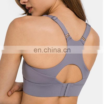 New Sexy Adjustable Cross Back Straps Bra Top Women Gym Fitness Training Wear Yoga Clothing Ladies Running Exercise Sportswear