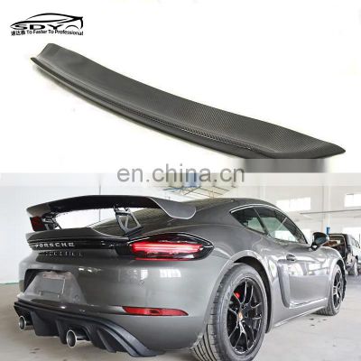 718 Cayman  High Quality Carbon Fiber Rear Trunk Ducktail Spoiler Trunk Spoiler For Porsche 718 Cayman