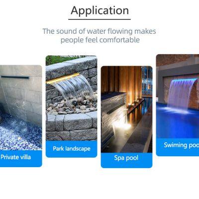 Swimming Pool Waterfall Wall Water Fountain Decoration Sheer Acrylic photo-3