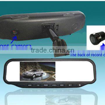 2013 NEW car rearview mirror camera dvr with Double camera