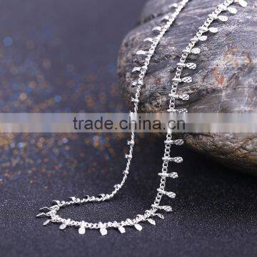 Latest Jewelry Product Designs 2015 Rhodium Plated Curb Chain Korean Pendant Necklace photo-2