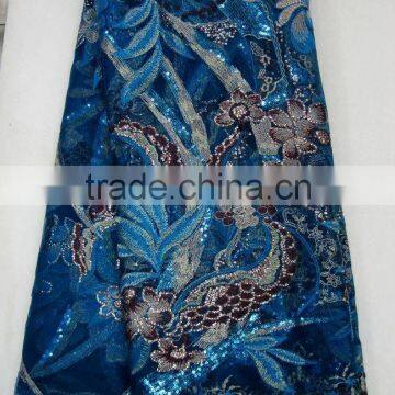 hot selling african french lace/net lace with sequnce J375-1