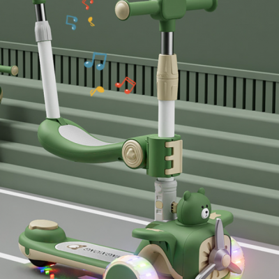 New Children's Scooter Folding Scooter Children Can Sit on it Folding Scooter Cartoon Windmill Airplane Skateboard（Wechat:13510231336） photo-3