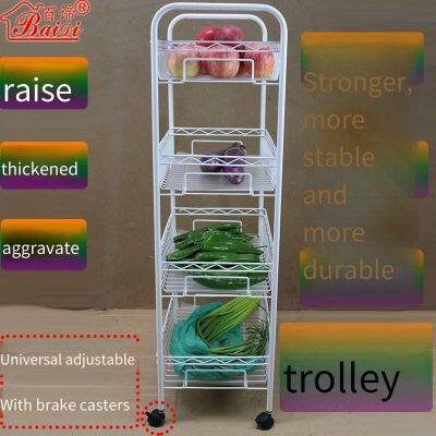baidie простая многофункциональная четырехъярусная волнообразная стеллаж, стеллаж для овощей, стеллаж для игрушек, книжный шкаф и маленькая тележка