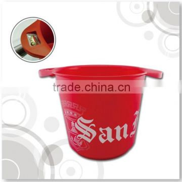 2015 Best Promotion 5L plastic pp beer ice bucket handle with opener