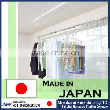 inconspicuous and convenient clothes hanger pole with simple structure made in Japan