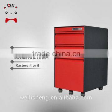 Luoyang WLS Metal Mobile 3 Drawer Vertical File Cabinet With High Quality For Office