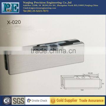 mirror polished stainless steel fabrication upper clamp for glass door