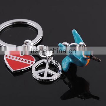 Pet key rings wholesale epoxy Keychain Hummingbird pendant keychain