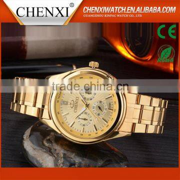 TOP Selling Fashion Custom Quartz Watches Men Gold Plated Designer