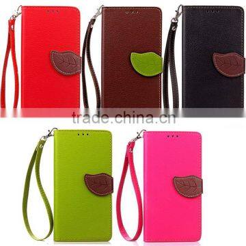 Business style Leaf Leather Phone Case Cover for LG K4 Pro with free strap